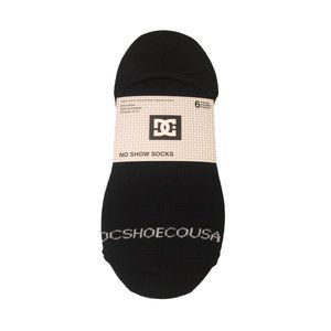 DC Shoes Co Men’s No Show Black Socks 6 Pairs Size 6-12